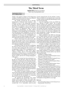 Editorial  The Third Term Ignatius TS Yu, FHKAM (Community Medicine) Editor-in Chief, Hong Kong Medical Journal