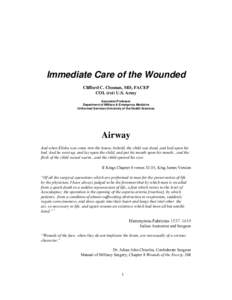 Immediate Care of the Wounded