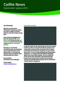 Coillte News Stakeholder Update 2014 Dear Stakeholder,  Cavan Burren Park