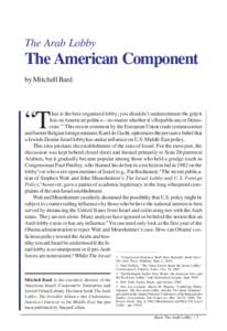 The Arab Lobby  The American Component by Mitchell Bard  “T