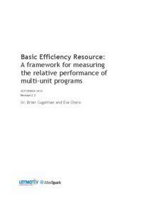 Basic Efficiency Resource: A framework for measuring the relative performance of multi-unit programs