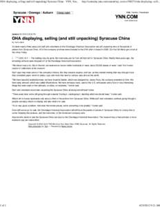 OHA displaying, selling (and still unpacking) Syracuse China - YNN, Your News Now