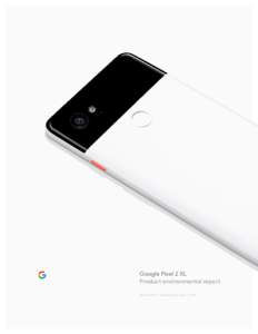 Google Pixel 2 XL Product environmental report Model G011C, introduced October 4, 2017 Environmental
