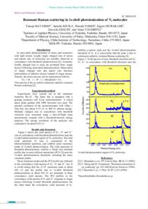 Photon Factory Activity Report 2004 #22 Part BAtomic and Molecular Science 2C/2003G159  Resonant Raman scattering in 1s-shell photoionization of N2 molecules