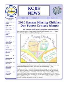 KCJIS NEWS INSIDE THIS ISSUE: KBI Latent Print Section