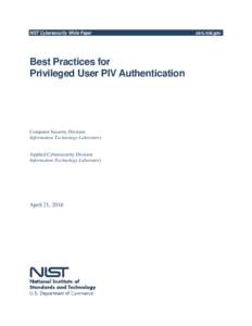 Best Practices for Privileged User PIV Authentication