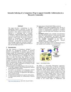 1  Semantic Indexing of a Competence Map to support Scientific Collaboration in a Research Community  Abstract