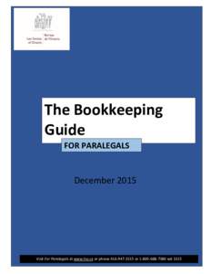 The Bookkeeping Guide FOR PARALEGALS December 2015