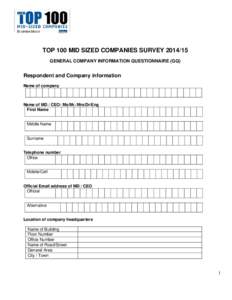 Microsoft Word - Top 100 General Questionnaire.doc