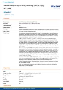 Product Datasheet  Anti-LRRK2 (phospho S910) antibody [UDD1ab133449 3 References