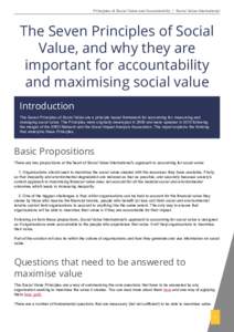 Principles of Social Value and Accountability | Social Value International  The Seven Principles of Social Value, and why they are important for accountability and maximising social value