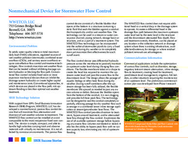 Nonmechanical Device for Stormwater Flow Control - WWETCO SBIR Success Story