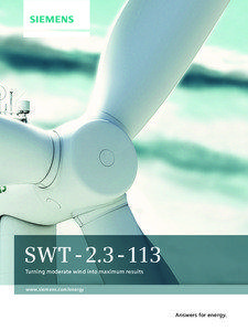 SWT[removed]Turning moderate wind into maximum results www.siemens.com/energy
