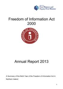 FOI Annual ReportA summary of the Ninth year of the Freedom of Information Act in Northern Ireland