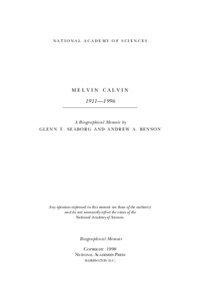 national academy of sciences  Melvin Calvin