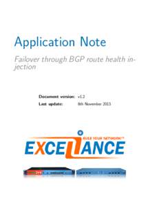 Application Note Failover through BGP route health injection Document version: v1.2 Last update: