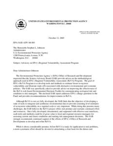 Advisory on EPA's ReVA Program (EPA-SAB-ADV[removed])