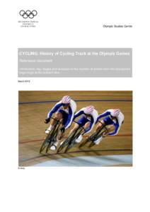 CYCLING: History of Cycling Track at the Olympic Games