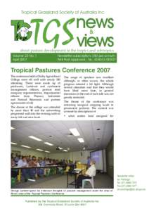 Tropical Grassland Society of Australia Inc.  TGS news views
