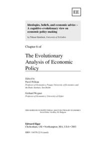 EE Ideologies, beliefs, and economic advice – A cognitive–evolutionary view on economic policy-making by Tilman Slembeck, University of St.Gallen