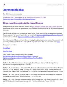 Arrowsmith blog » Blog Archive » River rapid hydraulics in the Grand Canyon