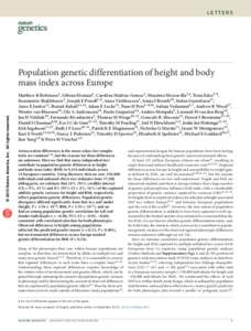 letters  © 2015 Nature America, Inc. All rights reserved. Population genetic differentiation of height and body mass index across Europe