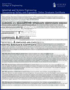Samuel Ginn  College of Engineering Industrial and Systems Engineering Occupational Safety and Ergonomics Online Graduate Certificate