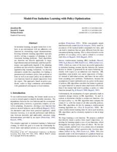 Model-Free Imitation Learning with Policy Optimization  Jonathan Ho Jayesh K. Gupta Stefano Ermon Stanford University