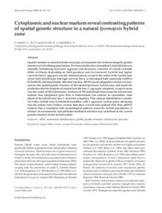 Cytoplasmic and nuclear markers reveal contrasting patterns of spatial genetic structure in a natural Ipomopsis hybrid zone