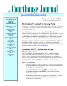 the  Courthouse Journal W A C O U N T I E S.O R G Washington Association of County Officials Washington State Association of Counties