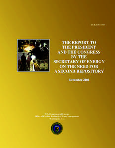 A REPORT TO CONGRESS BY THE SECRETARY OF ENERGY