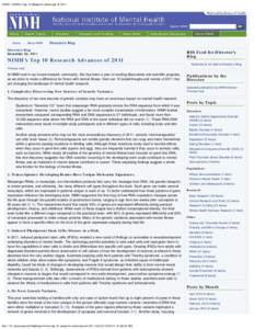 NIMH · NIMH’s Top 10 Research Advances of 2011