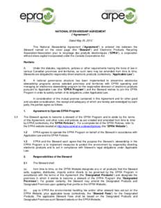 EPRA National Stewardship Agreement