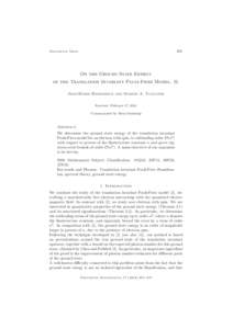401  Documenta Math. On the Ground State Energy of the Translation Invariant Pauli-Fierz Model. II.