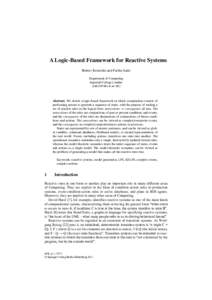 A Logic-Based Framework for Reactive Systems Robert Kowalski and Fariba Sadri Department of Computing Imperial College London {rak,}