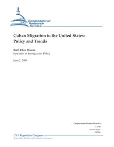 Cuban Migration to the United States: Policy and Trends