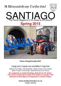St Edmundsbury Cathedral  SANTIAGO The Parish Magazine of St James & St Edmund  Spring 2015