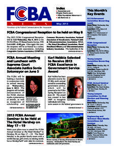 Index  Committee and Chapter Events PAGE 9  FCBA Foundation News PAGE 15