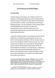 www.reiner-bernstein.de  1 – Berichte aus Nahost Zur Erinnerung an Ronald Reagan von Akiva Eldar1