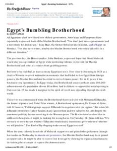 Egypt’s Bumbling Brotherhood - NYTimes.com