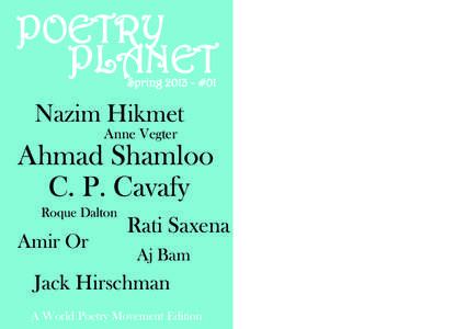 POETRY PLANET Spring 2013 - #01 Nazim Hikmet