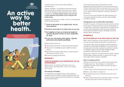 National Physical Activity Guidelines for Adults - Brochure_updated 21 June 2005