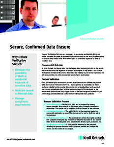 Erasure Verification Services  Secure, Confirmed Data Erasure Why Erasure Verification Service?