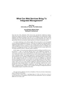 Use of Web Services in management