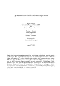 Optimal Taxation without State-Contingent Debt   	 
    
