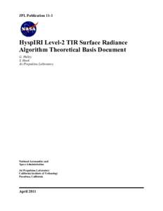 HyspIRI Level-2 TIR Surface Radiance Algorithm Theoretical Basis Document
