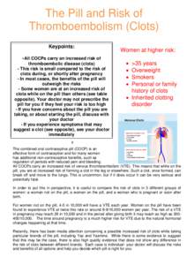 Microsoft Word - The Pill and Risk of Thromboembolism- patient handout.docx