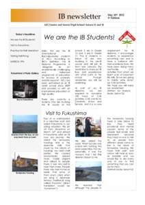 IB newsletter  May 10th 2012 1st Edition  AICJ Junior and Senior High School: Saturn 11 and 12