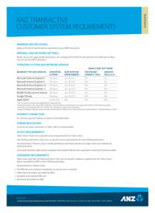TRADE/APEA  ANZ TRANSACTIVE CUSTOMER SYSTEM REQUIREMENTS MINIMUM SPECIFICATIONS Below is the list of specifications required to access ANZ Transactive.
