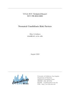 UCLA SCC Technical Report SCC-TRNeonatal Candidiasis Risk Factors  Mine C